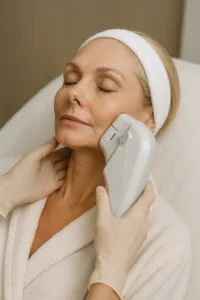 Woman receiving HIFU non surgical facelift treatment Hounslow