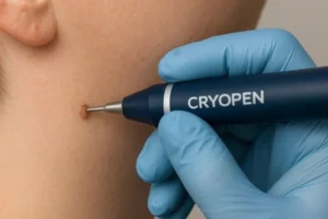 Person receiving skin tag removal Hounslow